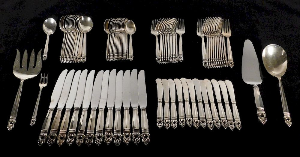 Appraisal: International sterling silver flatware International sterling silver flatware Royal Danish