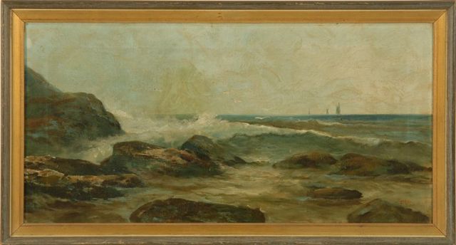 Appraisal: FREDERICK THEODORE WEBERAmerican - Rocky coast in stormy seas Signed