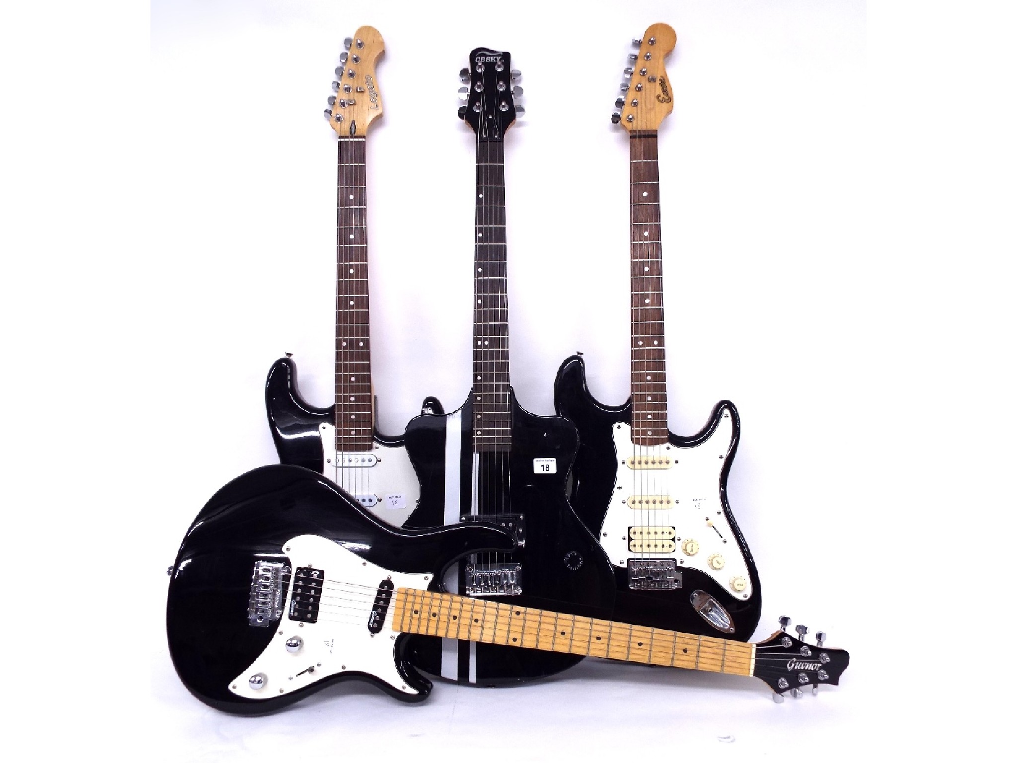 Appraisal: Four various electric guitars to include CBSKY Guvnor etc