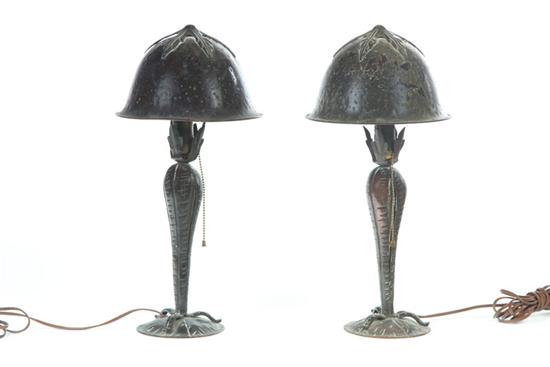 Appraisal: PAIR OF TABLE LAMPS American st half- th century bronze