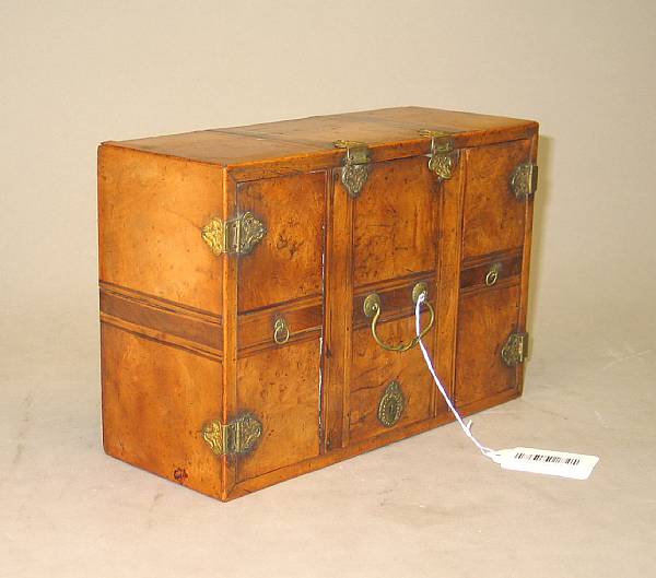 Appraisal: A Continental inlaid walnut and pearwood table box possibly Italian