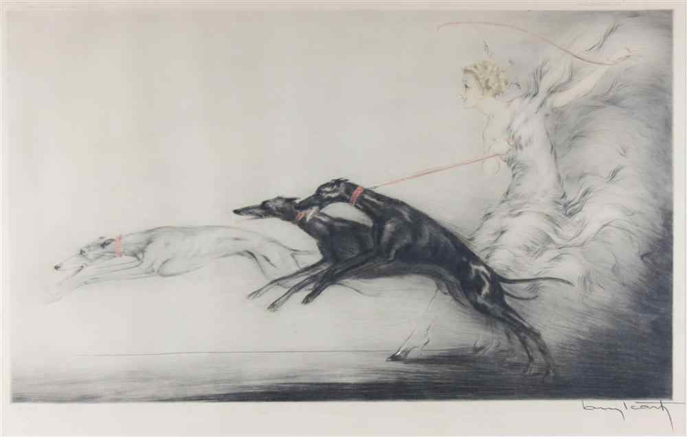 Appraisal: LOUIS ICART - SPEED Etching drypoint and aquataint x in