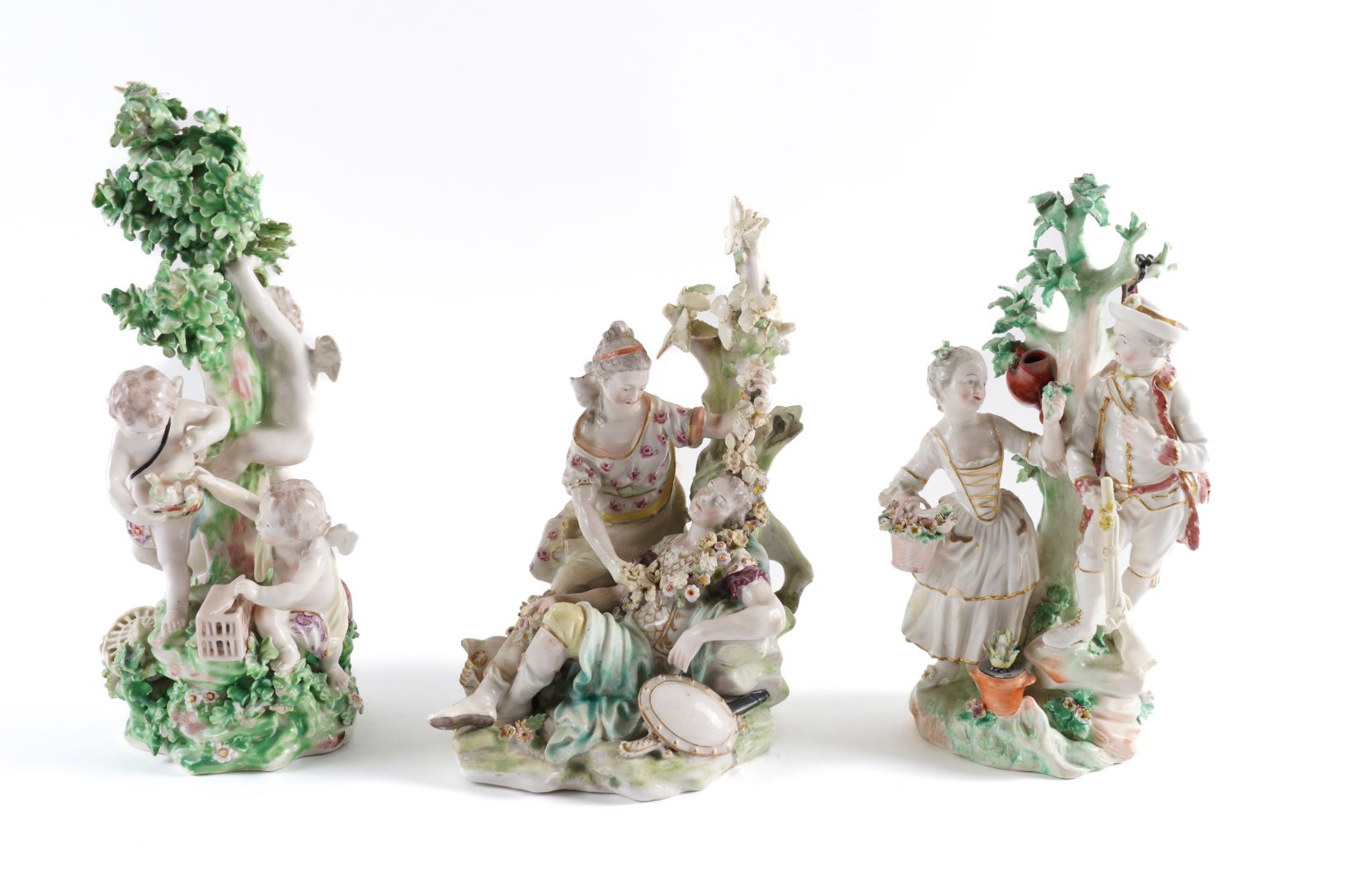 Appraisal: THREE DERBY PORCELAIN GROUPS Circa One of Procris and Cephalus