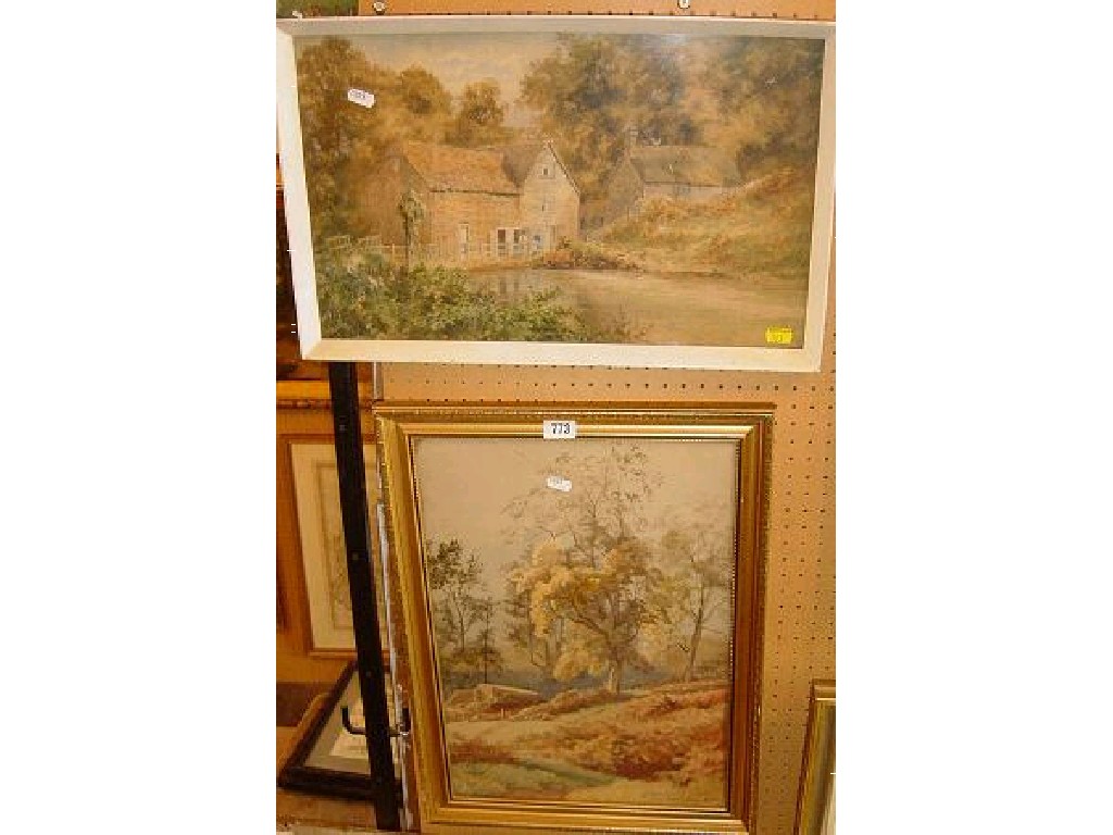 Appraisal: A late th century watercolour of a country landscape with