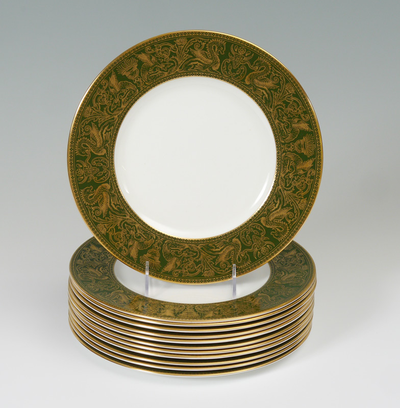 Appraisal: SET OF WEDGWOOD FLORENTINE DINNER OR SERVICE PLATES Gold on