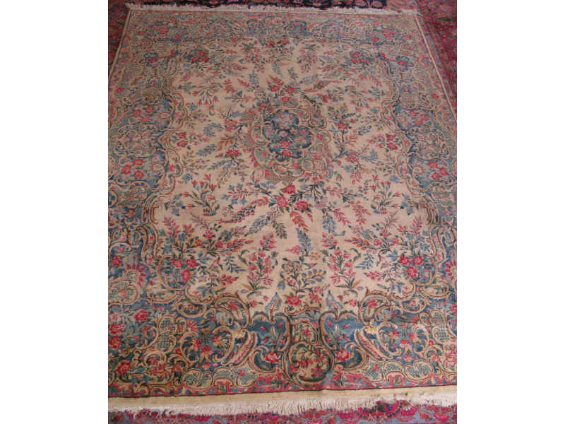 Appraisal: Semi-Antique Floral Room Size Rug ca s hand tied cotton