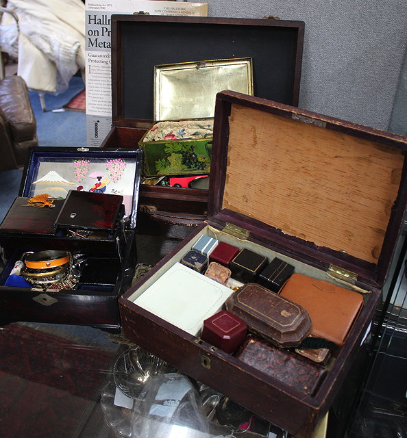 Appraisal: THREE VARIOUS BOXES OF PASTE AND COSTUME JEWELLERY