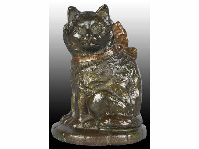 Appraisal: Cat with Bow Cast Iron Doorstop Description Made by Connecticut