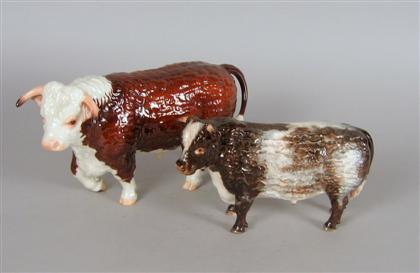 Appraisal: Two Boehm porcelain figures of bulls th century The first