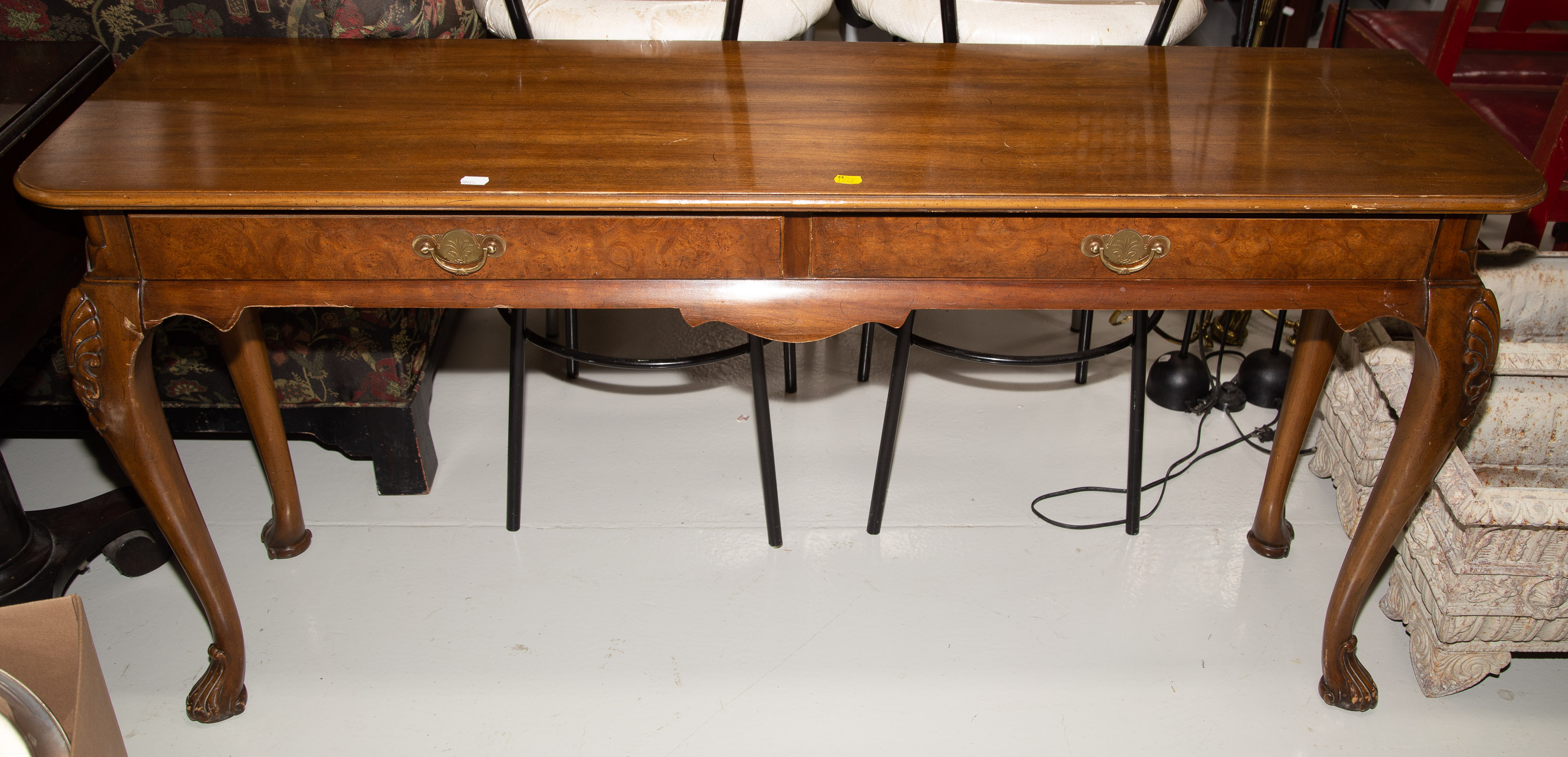 Appraisal: QUEEN ANNE STYLE CHERRY SOFA TABLE rd quarter th century