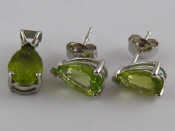 Appraisal: A pair of carat white gold peridot earrings and matching