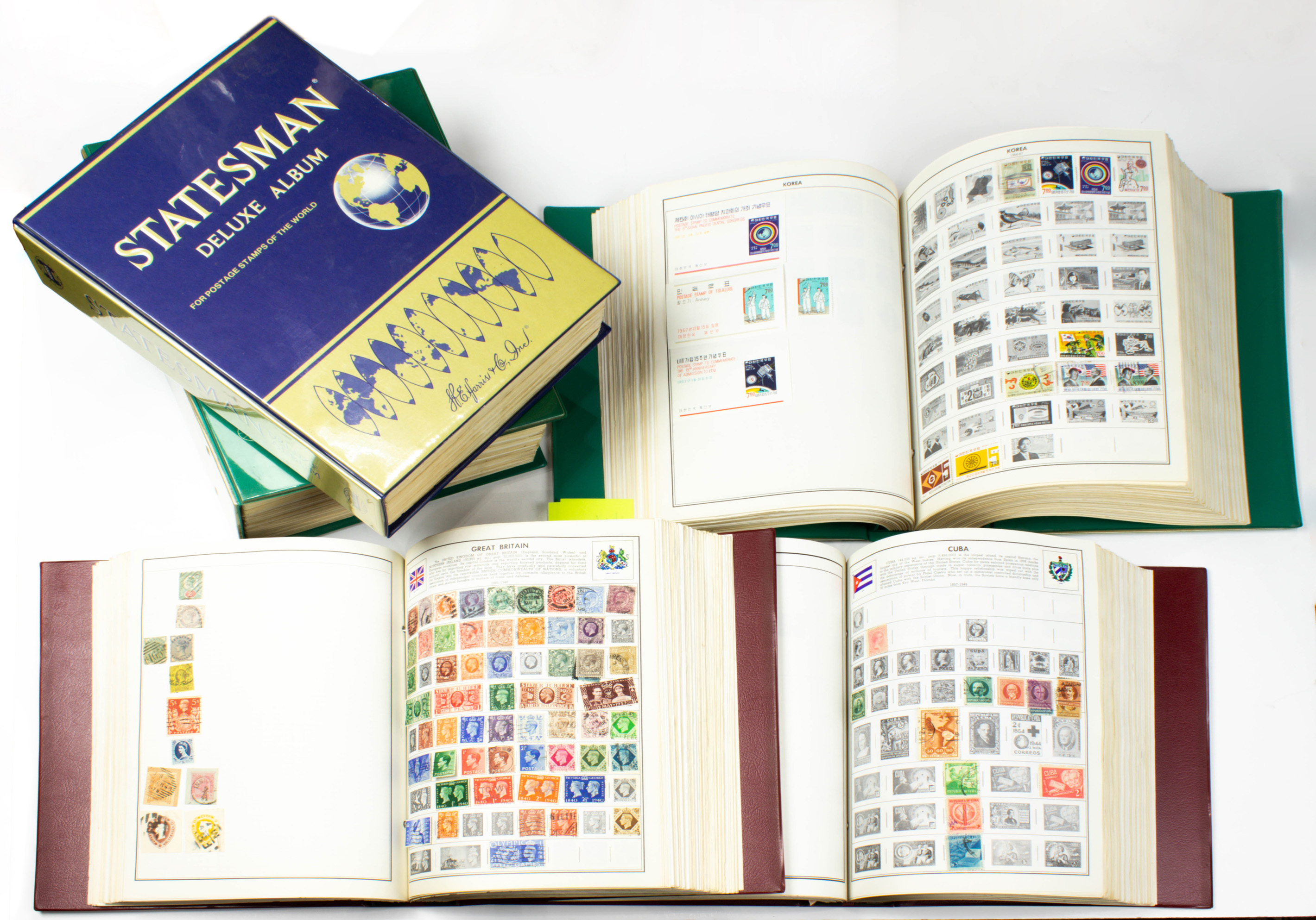 Appraisal: WORLDWIDE STAMP COLLECTION IN FIVE VOLUMES Worldwide stamp collection in