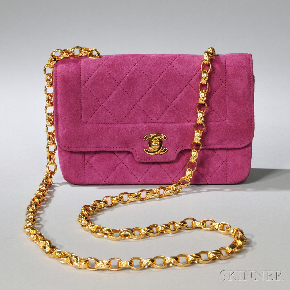 Appraisal: Chanel Magenta Quilted Lambskin Shoulder Bag with gold-tone interlocking C's