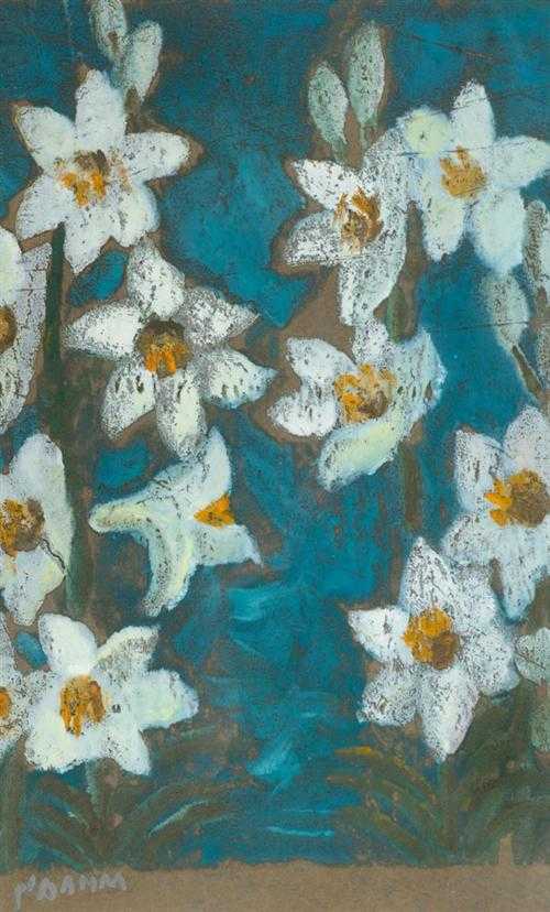 Appraisal: DAHM HELEN Egelshofen - M nnedorf White flowers before a