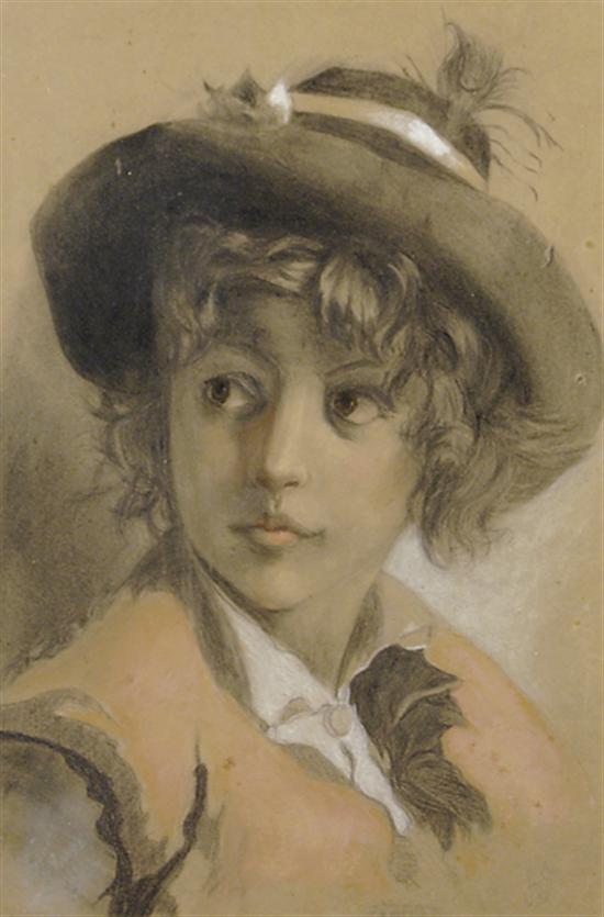 Appraisal: Alexander Johnstone manner of British - GYPSY BOYchalk and pencil