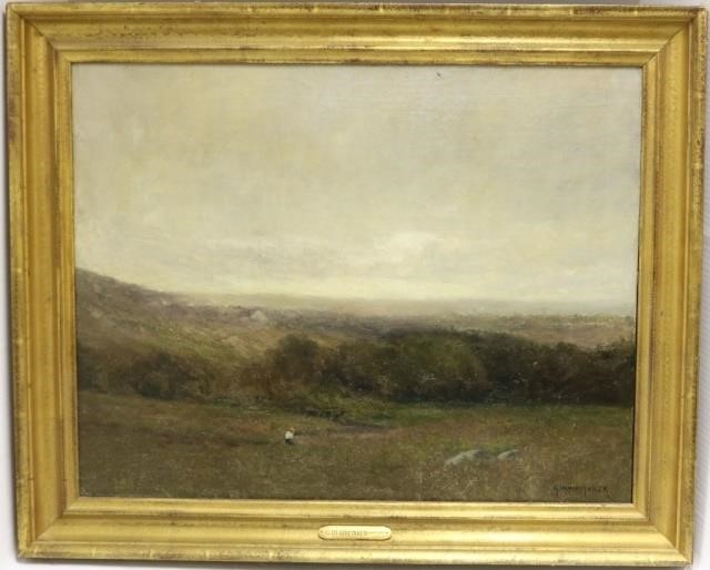 Appraisal: GEORGE W WHITAKER - OIL PAINTING ONCANVAS TITLED MEADOW BROOK