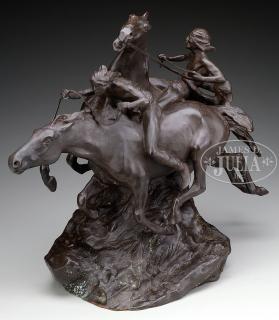 Appraisal: GUTZON John Gutzon Mothe BORGLUM American - APACHES PURSUED BY