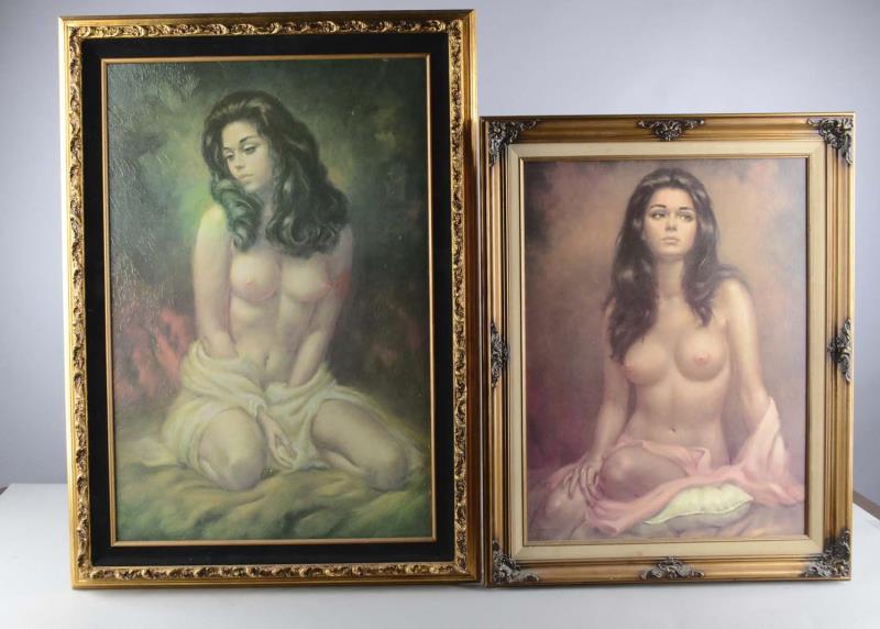 Appraisal: Lot Of Larry Vincent Garrison Nude Paintings These oil on