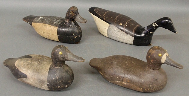 Appraisal: - Pair of Bluebill duck decoys one stamped John New