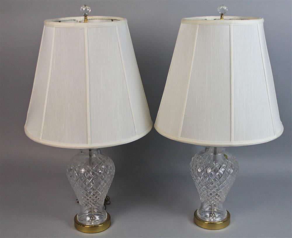 Appraisal: PAIR OF WATERFORD CRYSTAL TABLE LAMPS one marked Waterford and