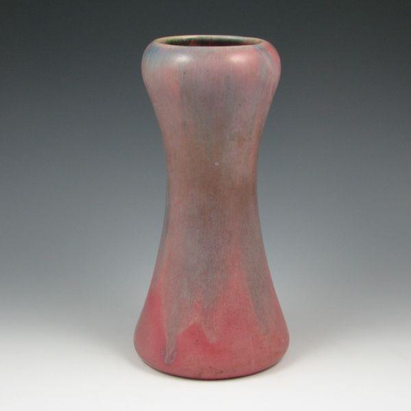 Appraisal: Muncie corset vase in Matte Blue over Rose Marked I-B