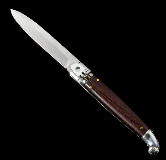 Appraisal: SKM Genuine Italian Cocobolo Leverlock Switchblade For bidding in this