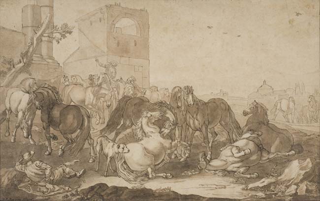 Appraisal: GEORG PHILLIP RUGENDAS Augsburg - Augsburg A Group of Horses