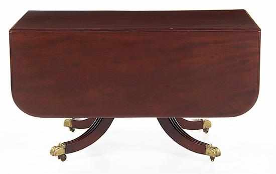 Appraisal: American Classical mahogany drop leaf dining table possibly Boston circa