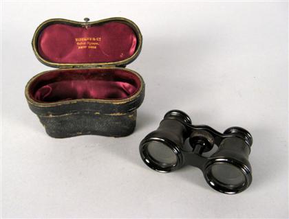 Appraisal: Tiffany Co opera glasses mid th century Leather covered and