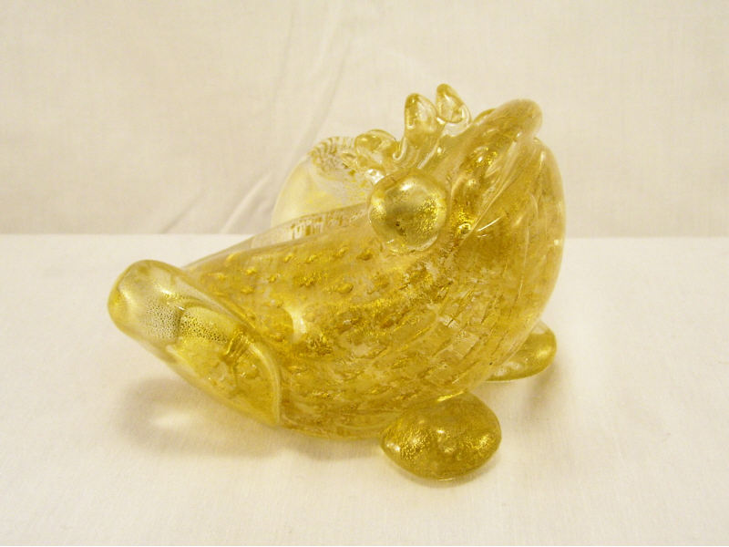 Appraisal: Murano Prince Frog Handmade crystal frog with a crown Molded