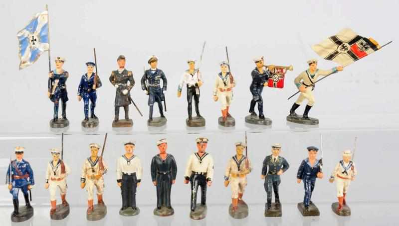 Appraisal: Lot of Elastolin Lineol Naval Figures Includes Admiral Raeder and