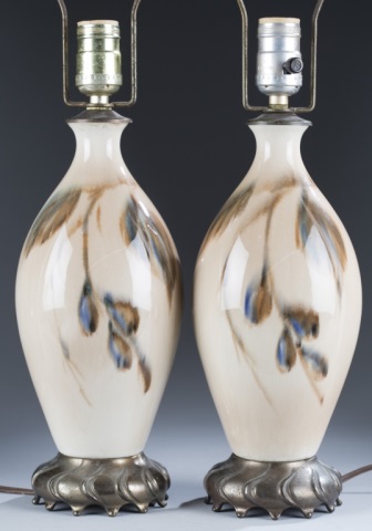 Appraisal: Pair of Davart NY Ceramic Table Lamps Davart was a