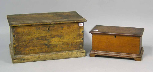 Appraisal: Two pine lock boxes ca h w and h w