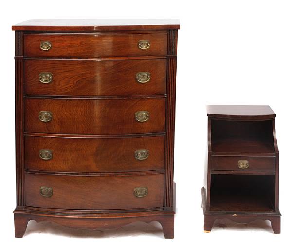 Appraisal: A suite of George III style mahogany bedroom furniture comprising