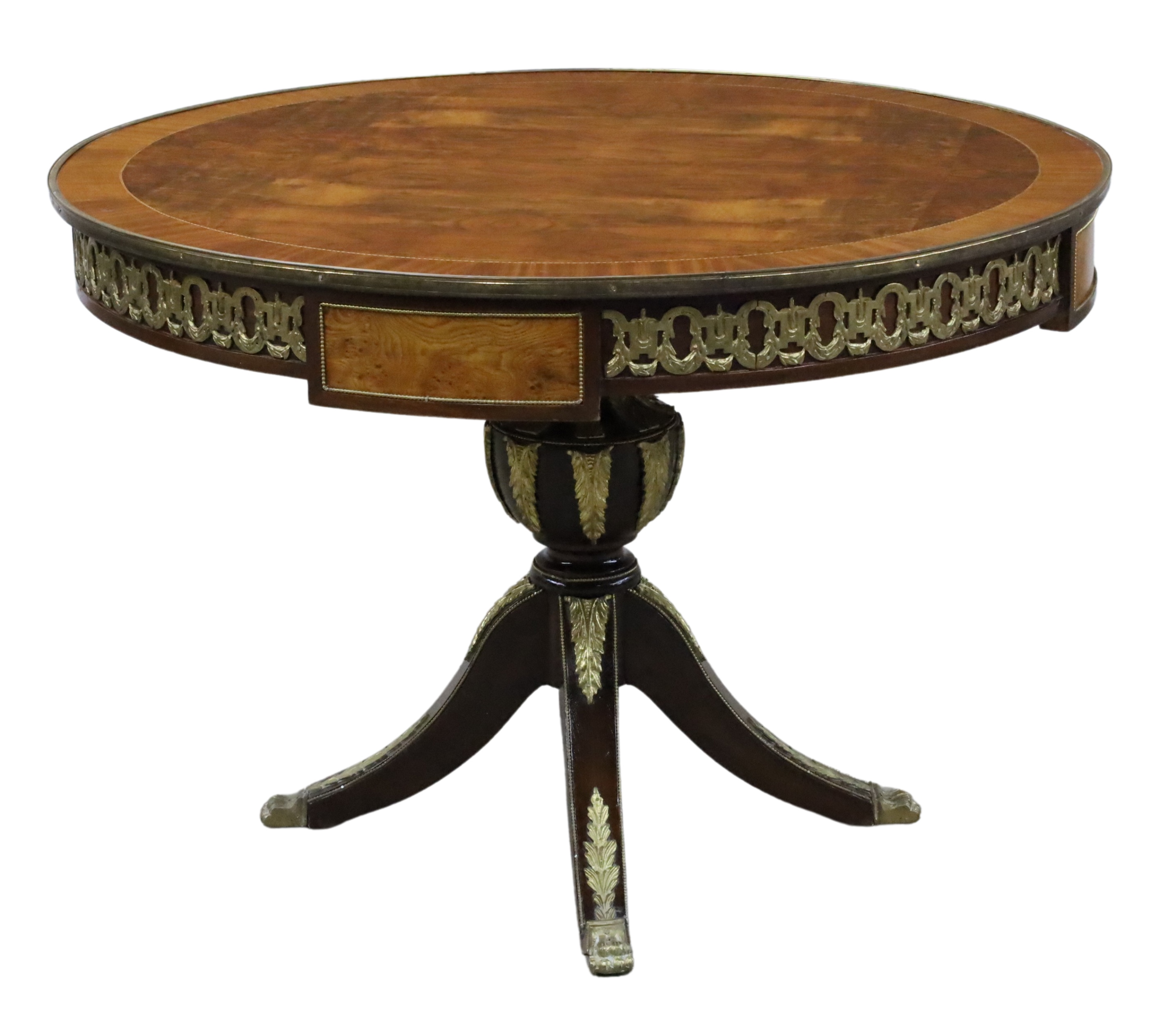 Appraisal: French Regency style gilt bronze mounted center table resting on