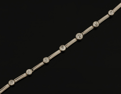 Appraisal: A diamond line bracelet Comprising eleven old European cut diamonds