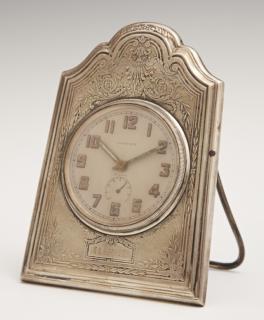 Appraisal: Longines Silverplated Desk Clock c with an easel frame with