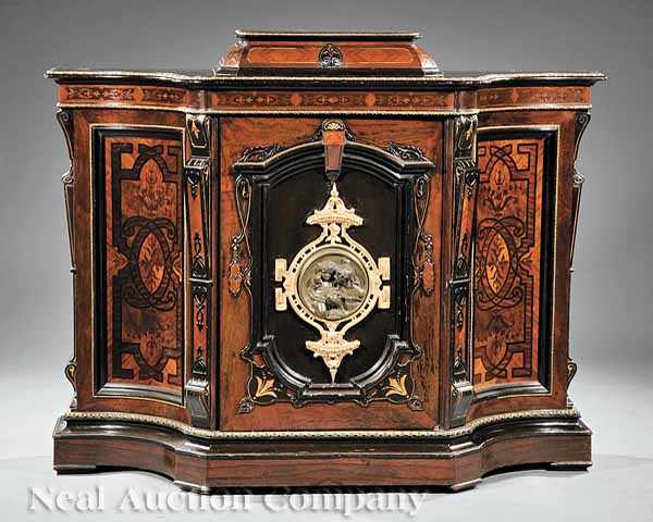 Appraisal: An American Renaissance Inlaid and Ebonized Rosewood Parlor Cabinet c