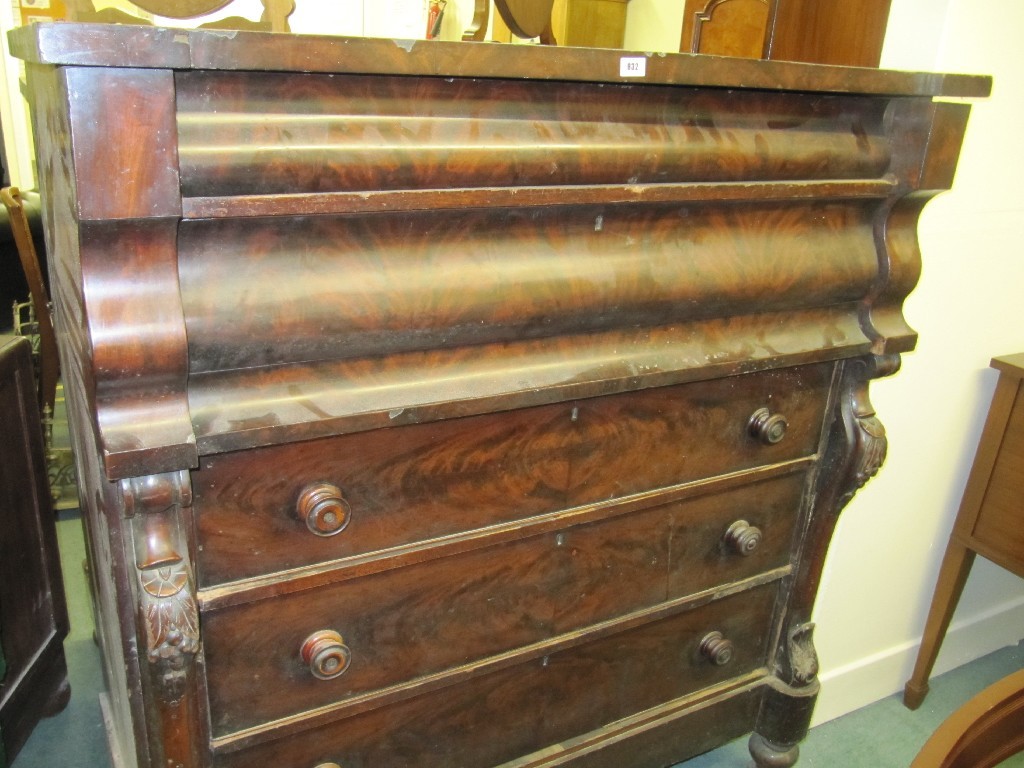 Appraisal: Victorian mahogany ogee chest of drawer