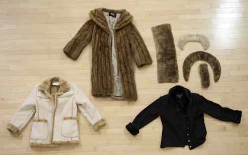 Appraisal: Floor length mink coat together with two faux mink coats