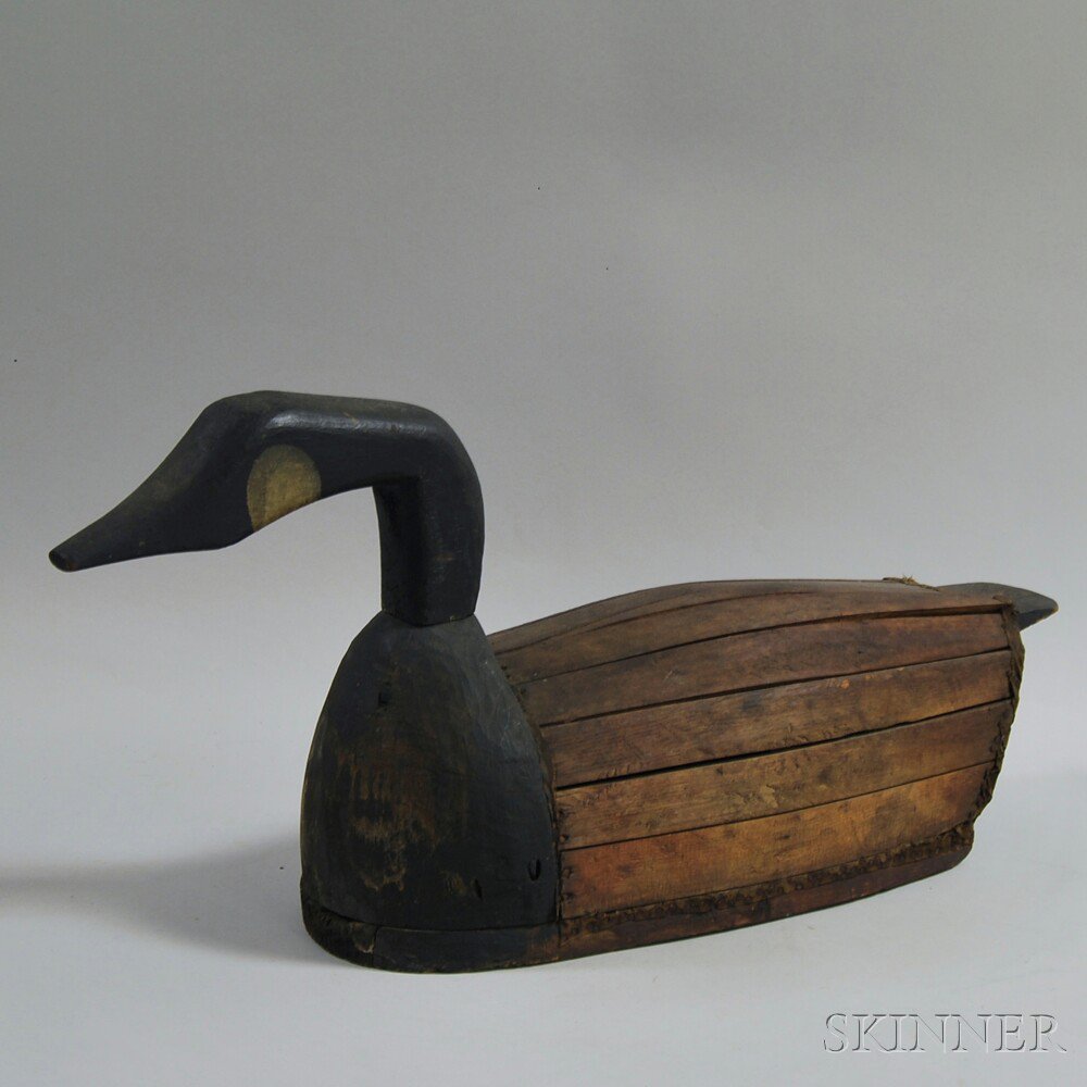 Appraisal: Carved and Painted Wooden Canada Goose Decoy early th century