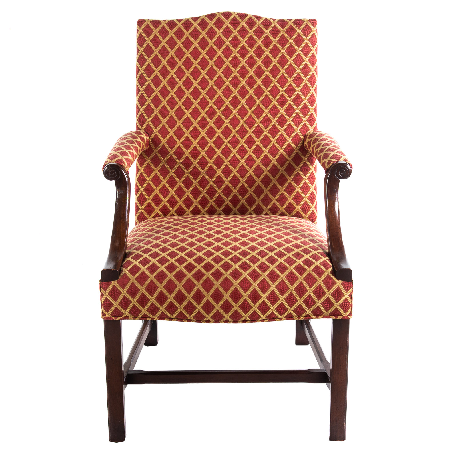 Appraisal: CHIPPENDALE STYLE MAHOGANY LOLLING CHAIR th century in H in