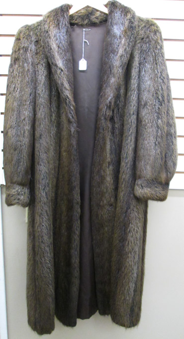 Appraisal: FULL LENGTH FUR COAT appears to be beaver fur having