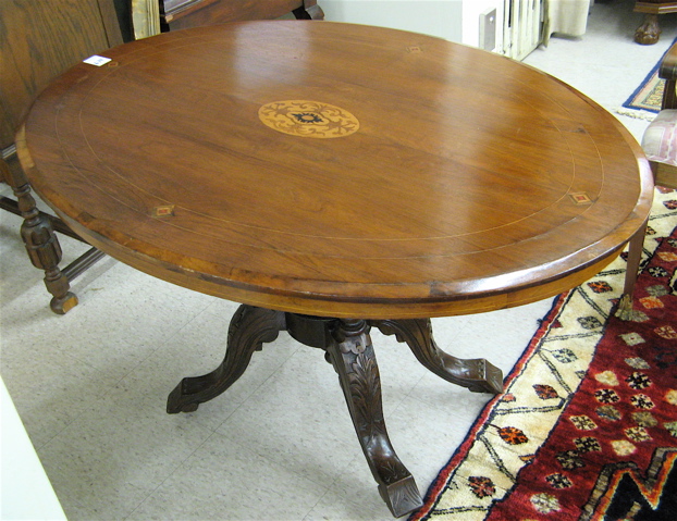 Appraisal: VICTORIAN TILT-TOP WALNUT CENTER TABLE English third quarter of the