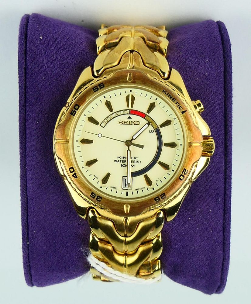 Appraisal: SEIKO KINETIC GOLD TONE WATCH The watch was bought on