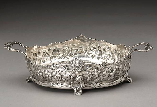 Appraisal: A Baltimore oz silver basket form bowlSamuel Kirk Baltimore MD