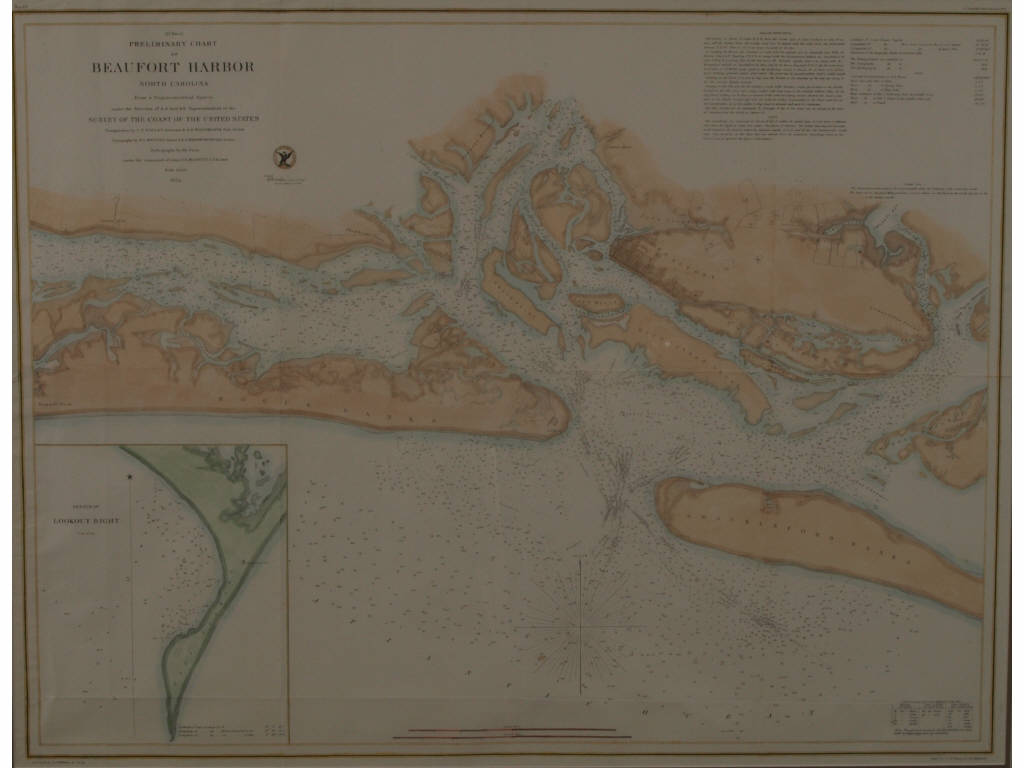 Appraisal: Important Antique Beaufort NC Map Preliminary Chart of Beaufort Harbor