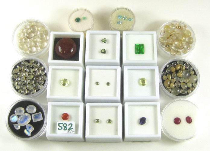 Appraisal: COLLECTION OF UNSET GEMSTONES with approximately gems including rutile quartz