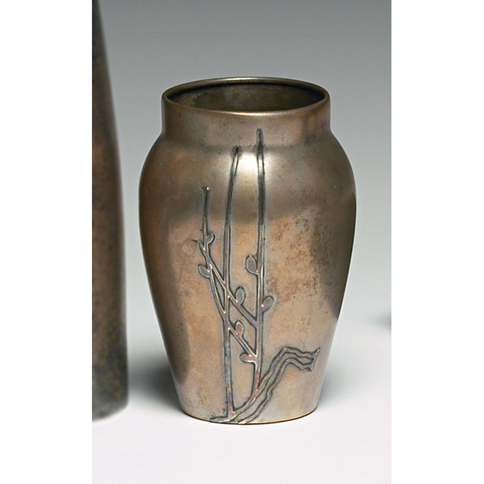 Appraisal: Heintz vase sterling on bronze F h x w