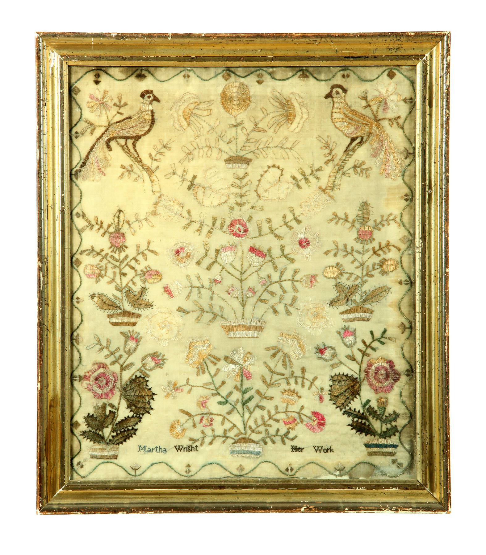 Appraisal: NEEDLEWORK PANEL American or English late th-early th century silk